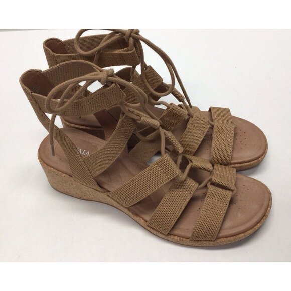 Vivaia Heidi Wedge Sandals Shoes Almond Toe Size 42 US 10.5 Cork Heels - Picture 5 of 11